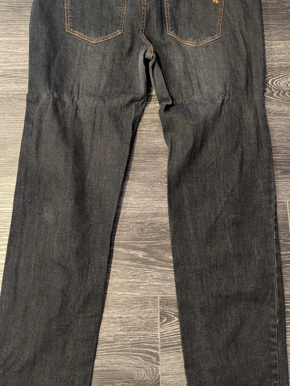 VIP Dark Wash Distressed Straight Leg Jeans - Black/Charcoal